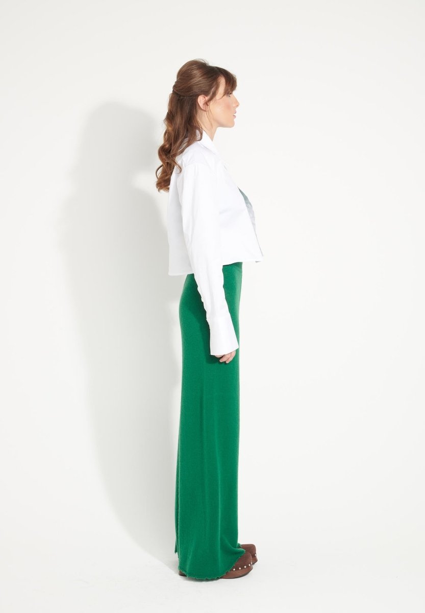 Pantalon cachemire vert émeraude femme - AVA 15