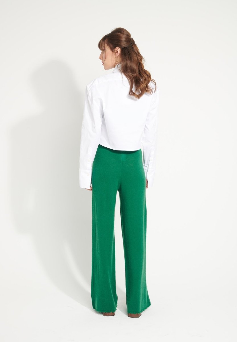 Pantalon cachemire vert émeraude femme - AVA 15